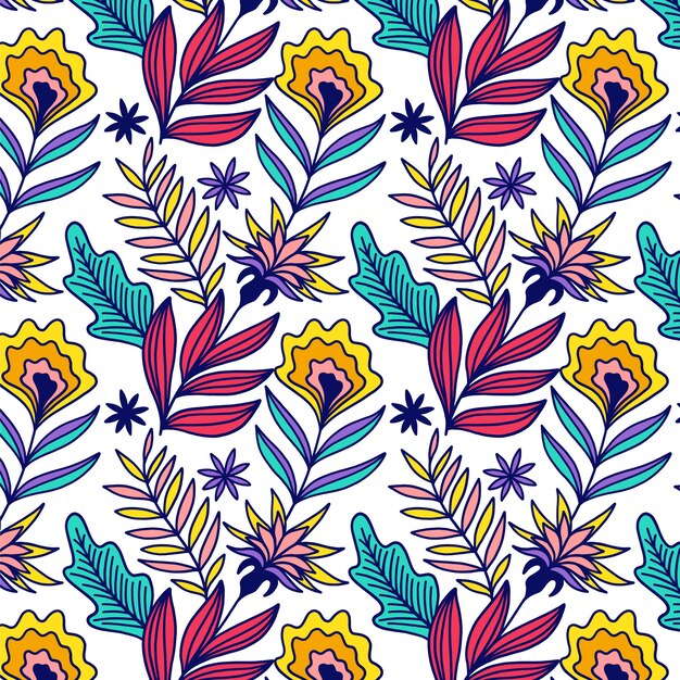 Colorful exotic floral background