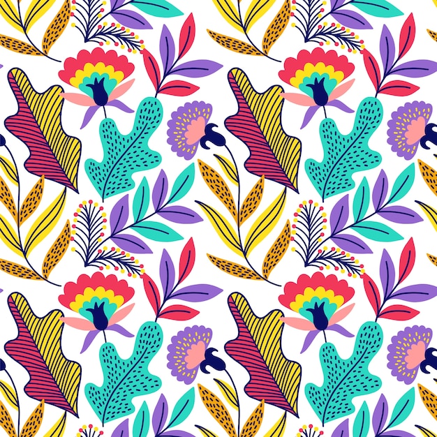 Free vector colorful exotic floral background