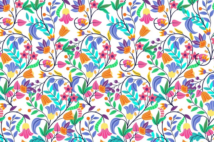 Free Vector colorful exotic floral wallpaper design