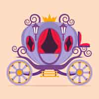 Free vector colorful fairytale cinderella carriage