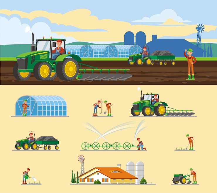 Free Vector colorful farming concept