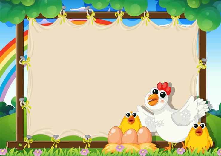 Free Vector colorful farmyard friends banner design