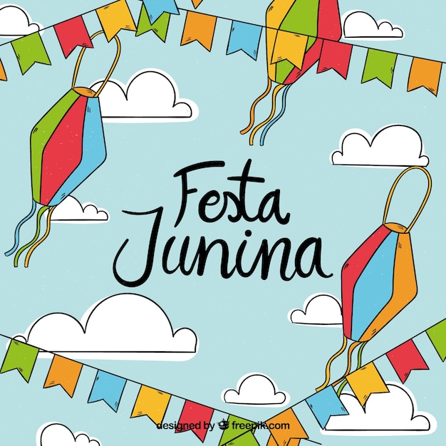 Free vector colorful festa junina background