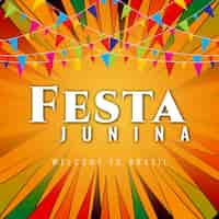 Vettore gratuito colorful festa junina celebrazione sfondo