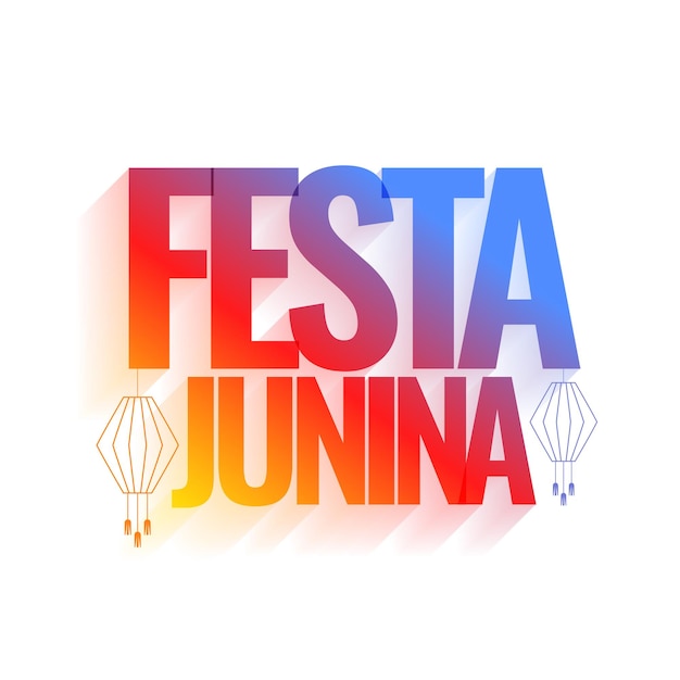 Colorful festa junina lettering with lantern design