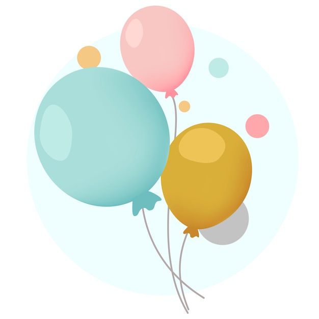 Colorful festive balloons design vectors