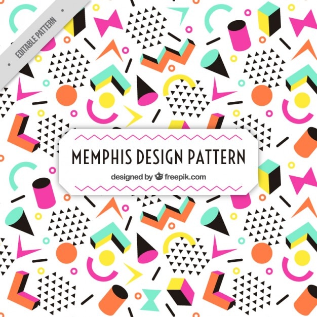 Colorful figures memphis pattern