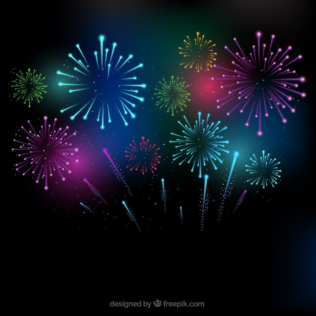 Free vector colorful fireworks background