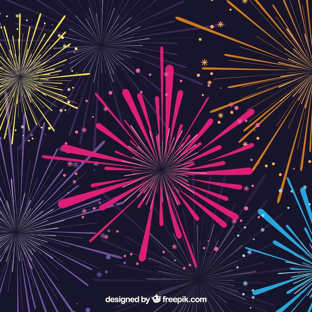 Free vector colorful fireworks background