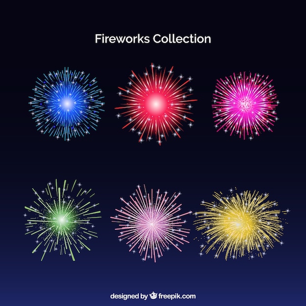 Colorful fireworks set