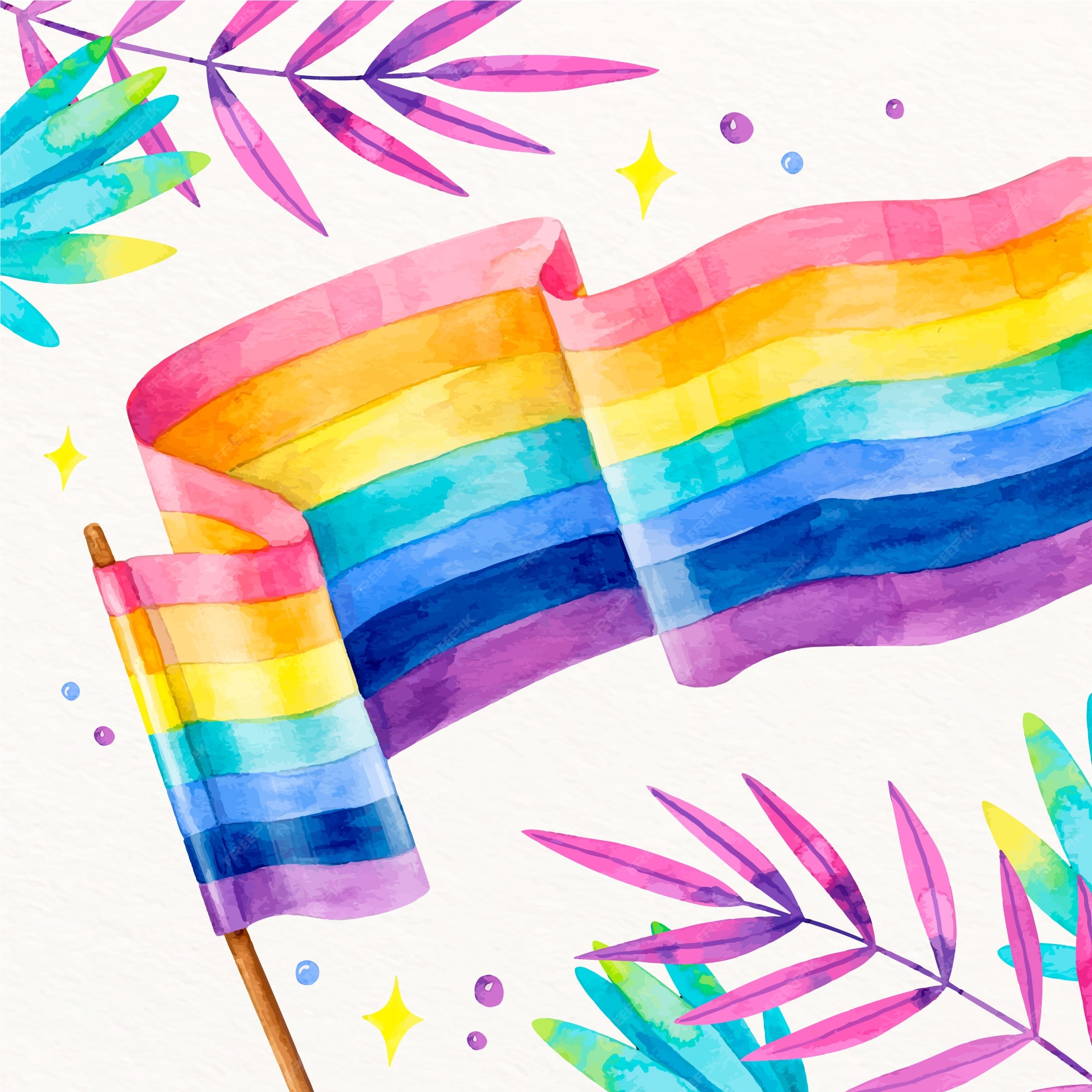 Free Vector  Colorful flag with pride day theme