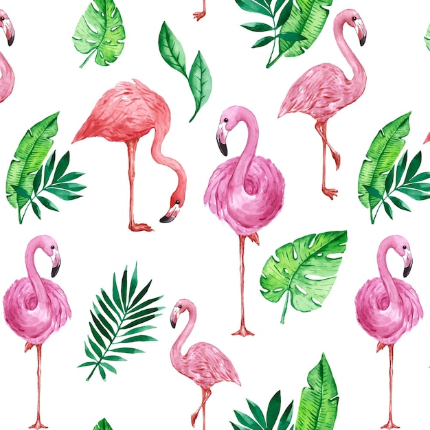 Colorful flamingo bird pattern