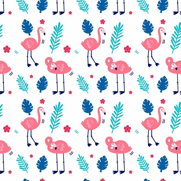 Free vector colorful flamingo pattern