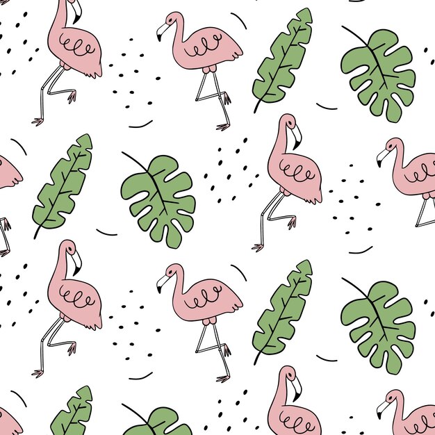 Colorful flamingo pattern