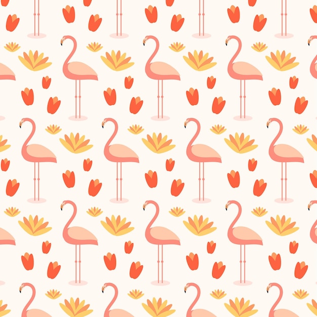 Colorful flamingo pattern