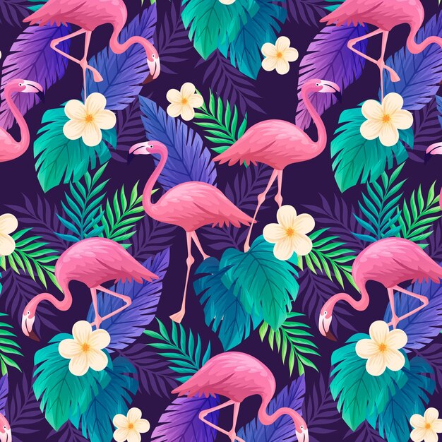 Colorful flamingo pattern