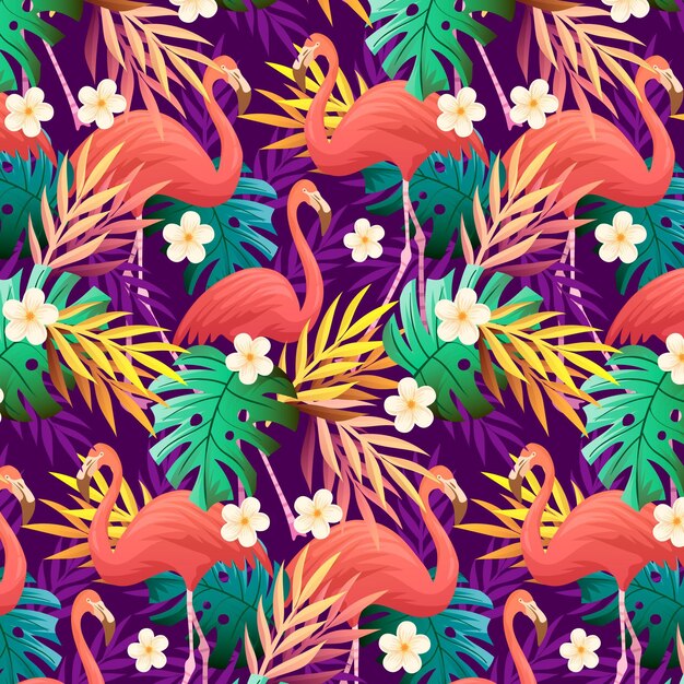 Colorful flamingo pattern