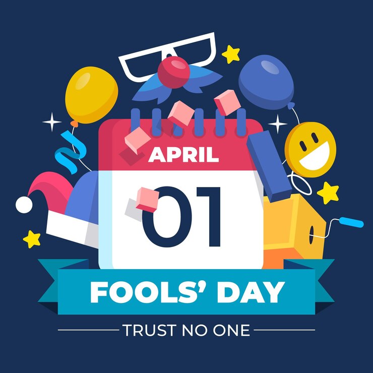 Free Vector colorful flat april fools' day illustration