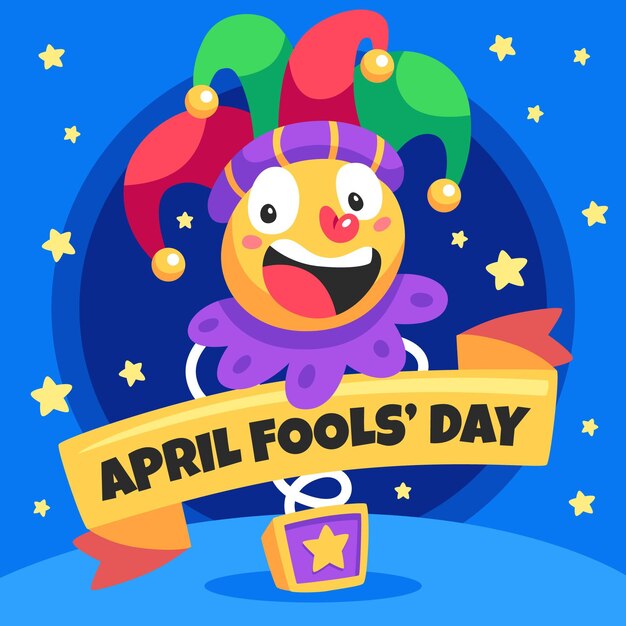 Colorful flat april fools' day illustration