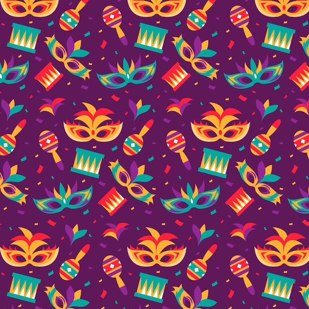 Free vector colorful flat brazilian carnival pattern