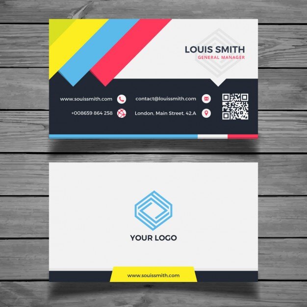 Free vector colorful flat business card template