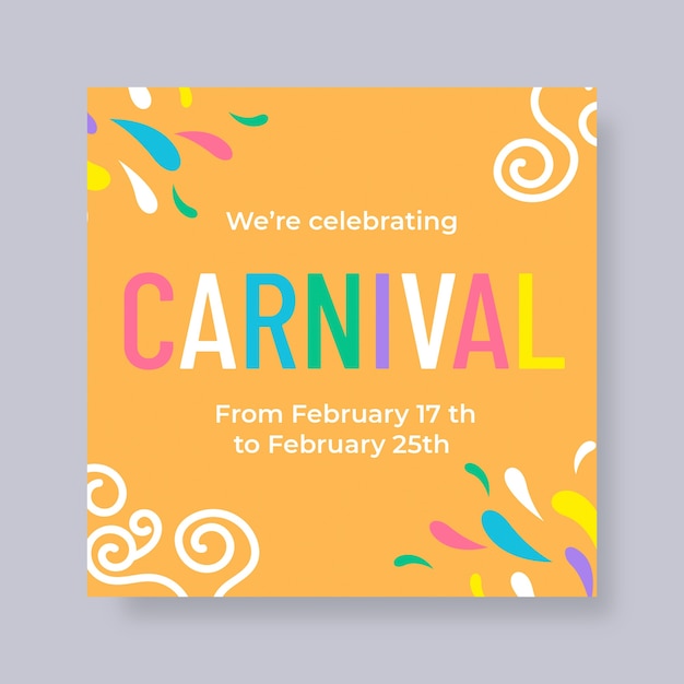 Free vector colorful flat carnival dates sign