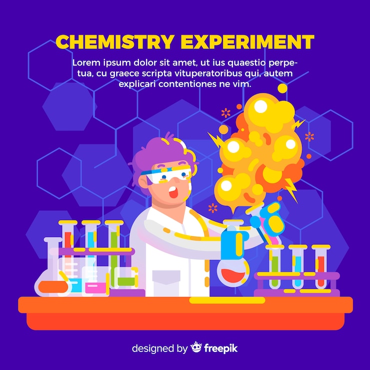 Free Vector colorful flat chemist causing an explosion background
