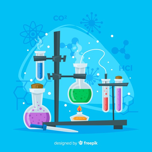 Colorful flat chemistry background