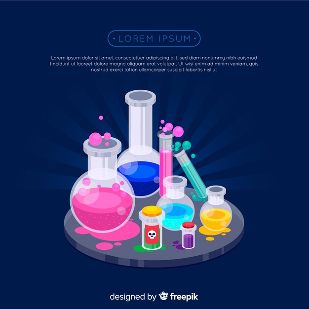 Colorful flat chemistry background