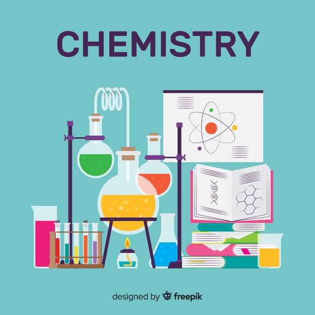 Colorful flat chemistry background