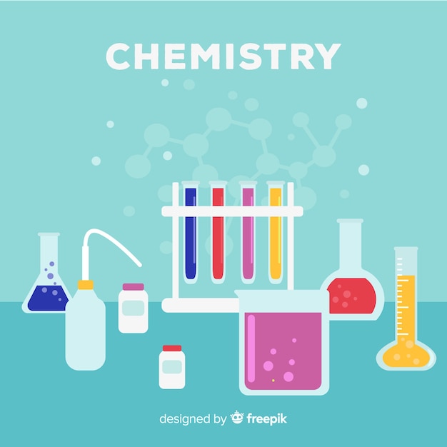 Free vector colorful flat chemistry background