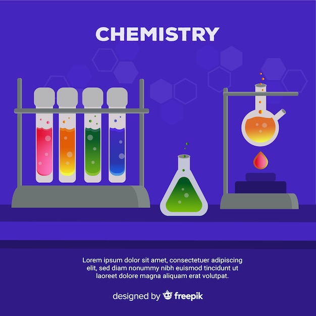 Colorful flat chemistry background