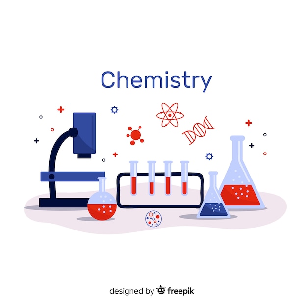 Colorful flat chemistry background