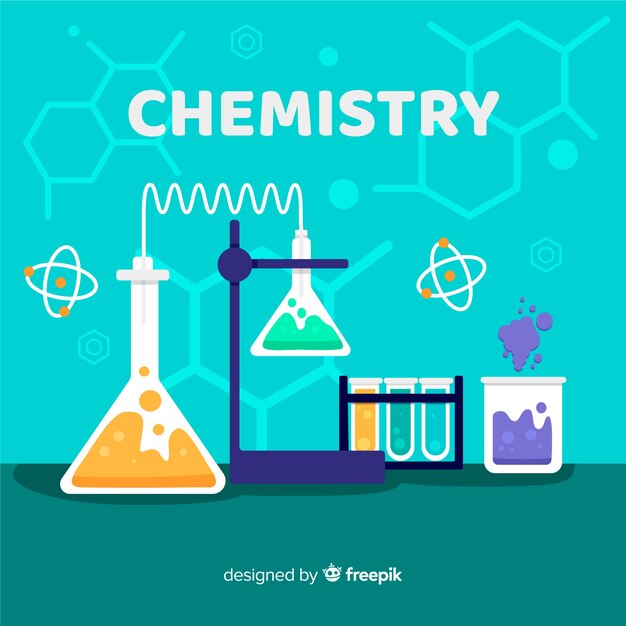 Красочный плоский фон химии