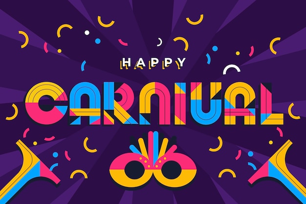 Colorful flat design carnival lettering