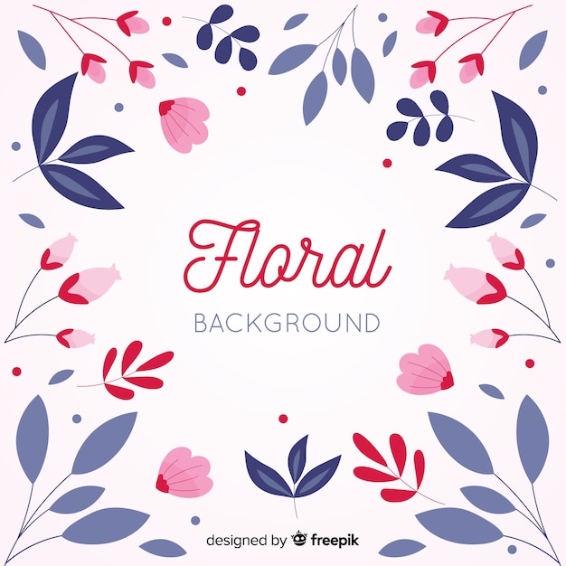 Colorful flat design floral background