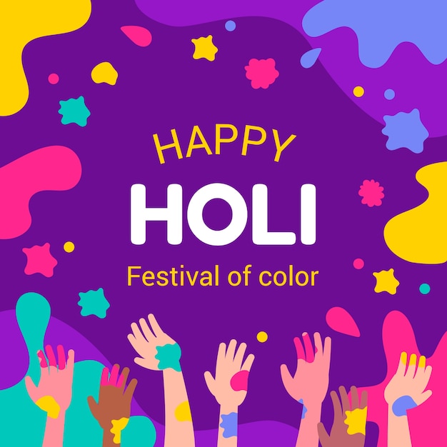 Free vector colorful flat design holi festival