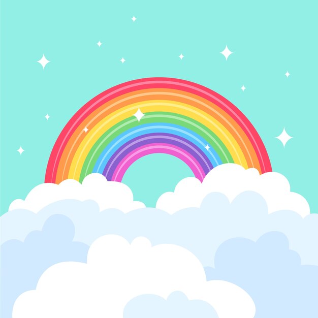 Colorful flat design rainbow