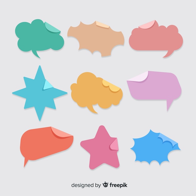 Colorful flat design speech bubbles in paper style