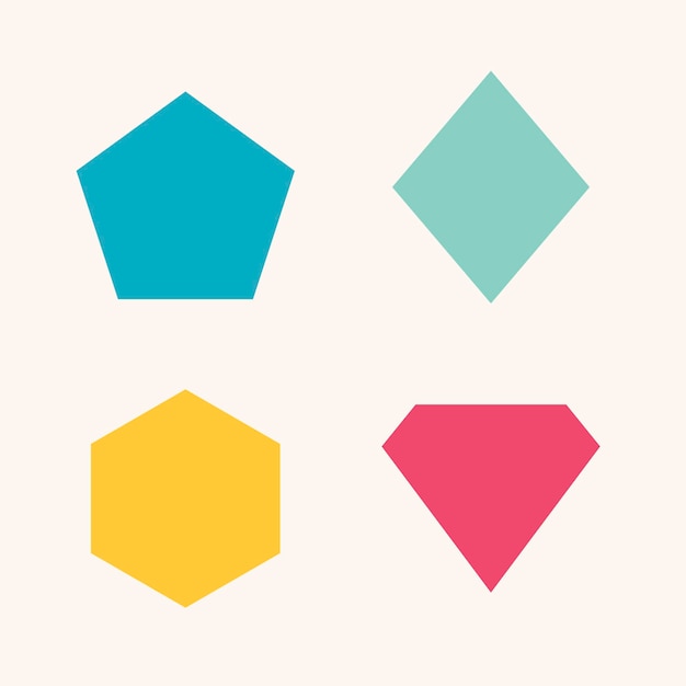 Colorful flat geometric shapes set vector