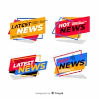 Free vector colorful flat lastest news banner collection