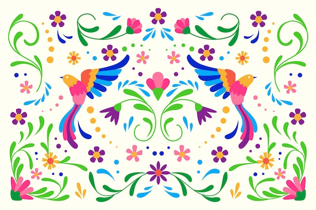 Free vector colorful flat mexican background