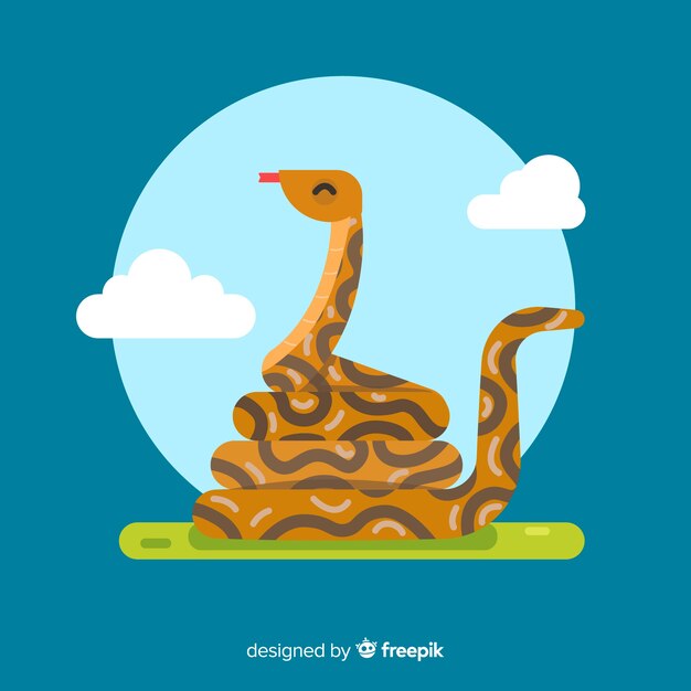 Colorful flat snake illustration