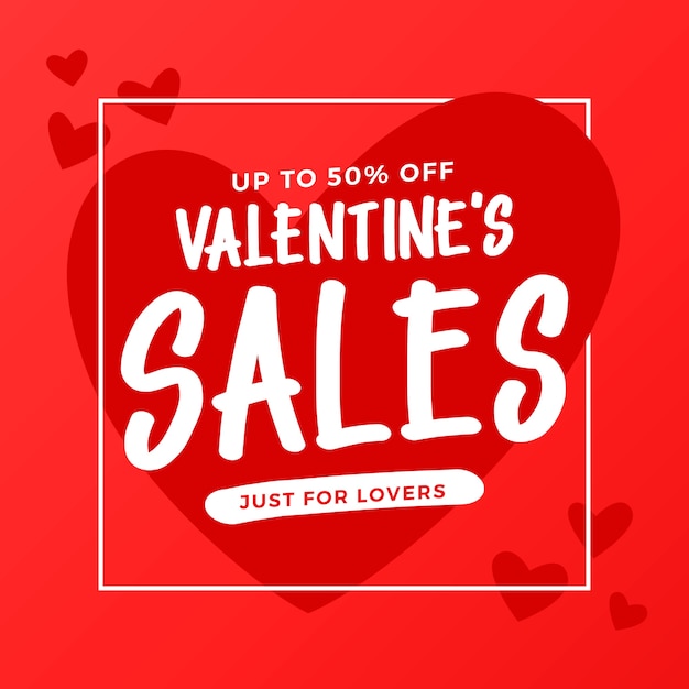 Colorful flat valentine's day sale