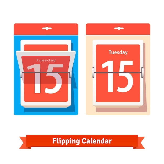 Free vector colorful flipping calendar