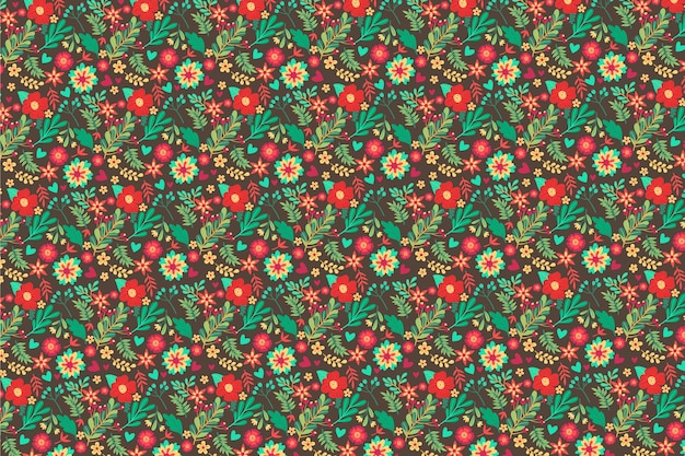 Colorful floral background in ditsy style