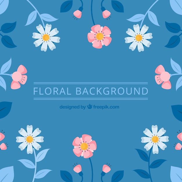 Free vector colorful floral background in flat style