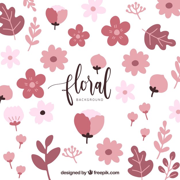 Colorful floral background in flat style