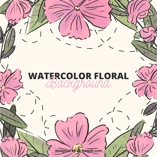 Colorful floral background in watercolor style