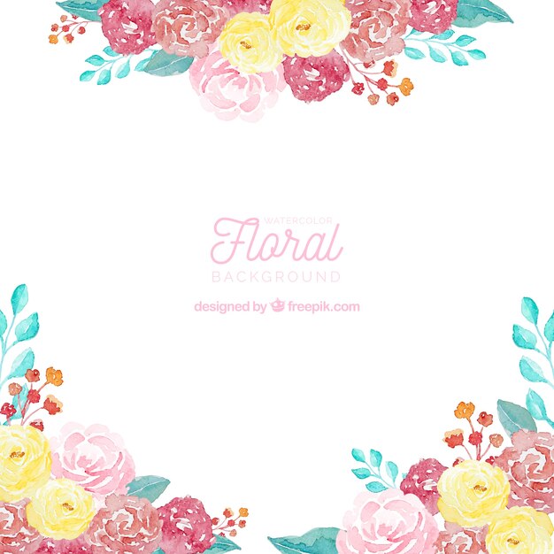 Colorful floral background in watercolor style